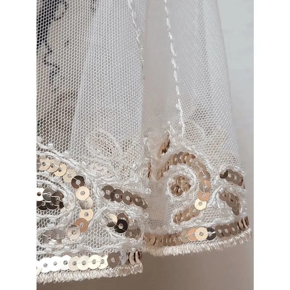 ✨ Sequin Mesh Evening Party Retro Flapper 1920s Shawl Wrap Cover Up Cape NEW